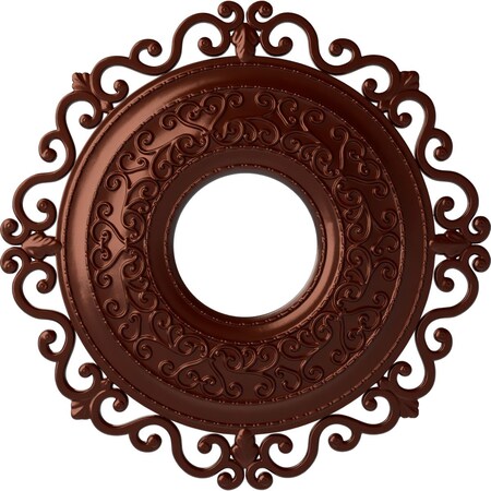 Ekena Millwork Orrington Ceiling Medallion (Fits Canopies up to 6 1/4"), 22"OD x 6 1/4"ID x 1 3/4"P, Antique Copper CM22ORACS